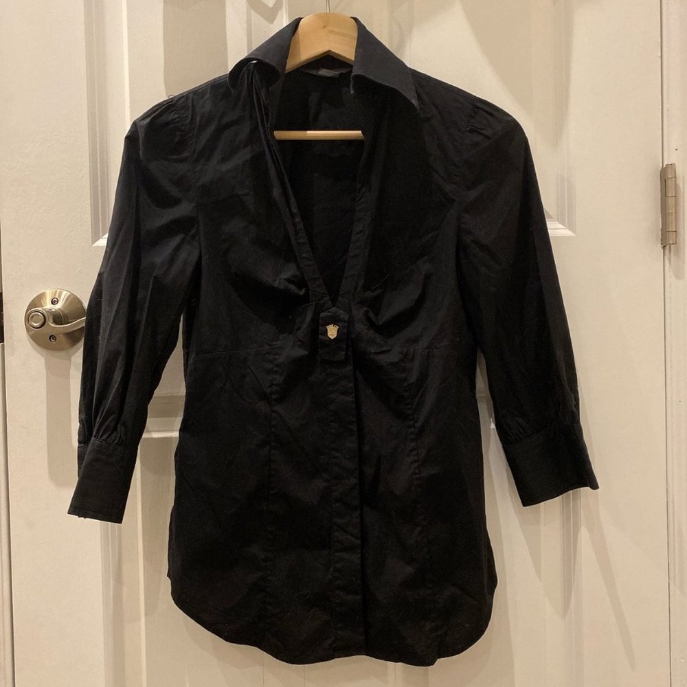 Black Armani Exchange Button Up Blouse